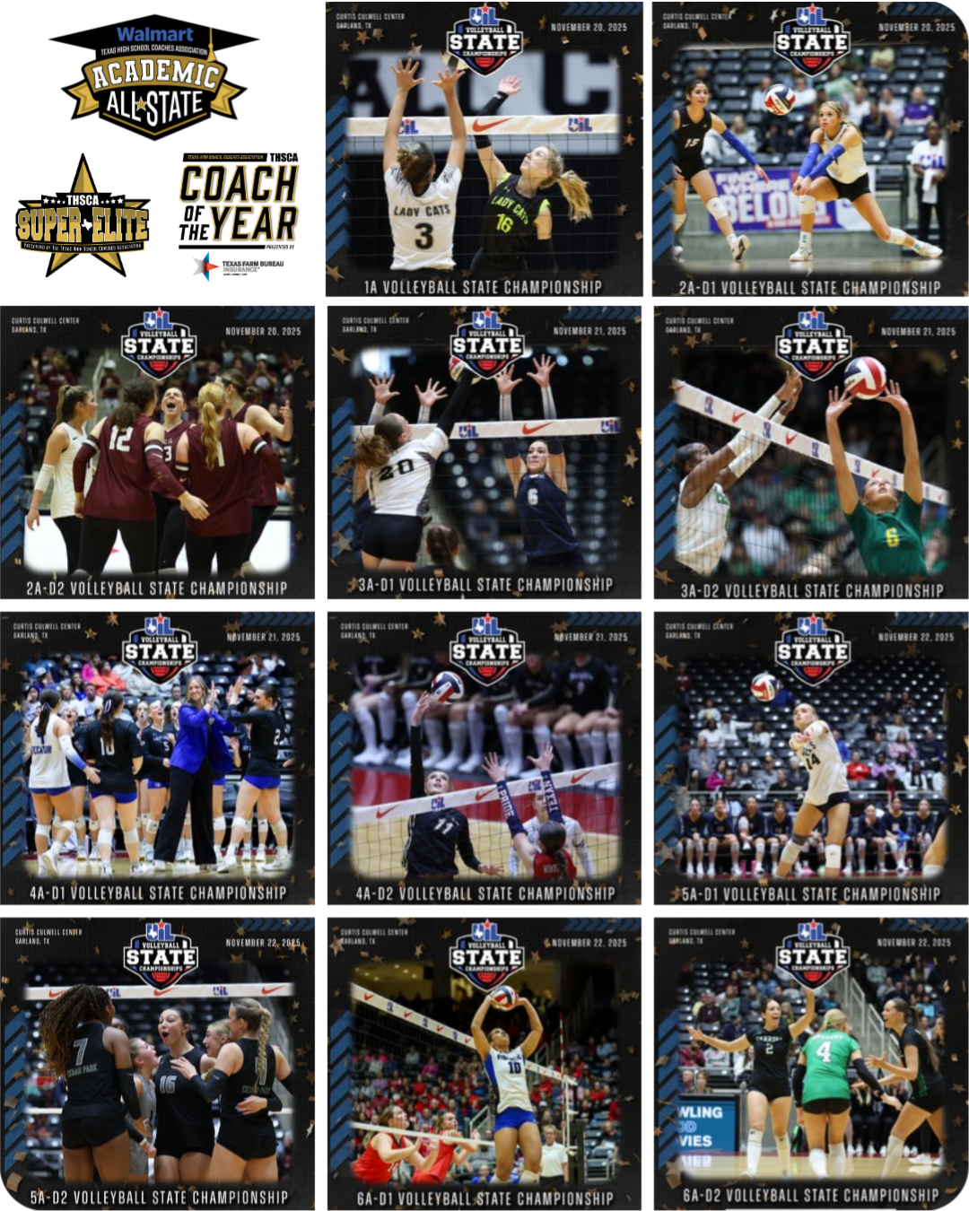 THSCA Volleyball Awards & Texas UIL Volleyball State Champions